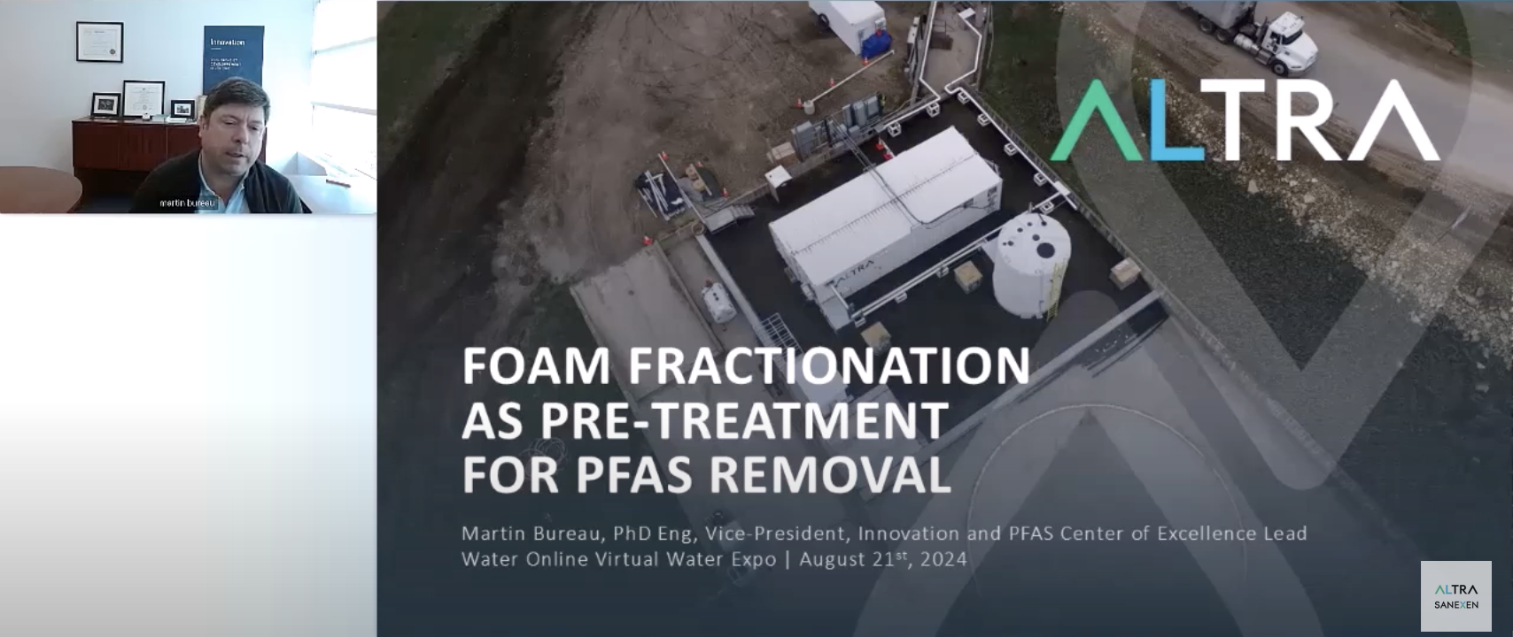 Foam Fractionation as Pre-Treatment for PFAS Removal. Water Online Water Expo 2024